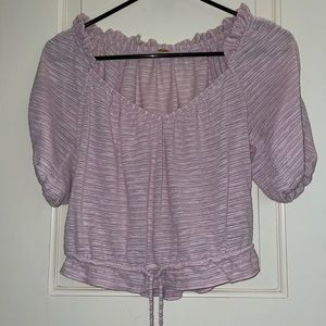 Free People Pink Tie Cropped Top